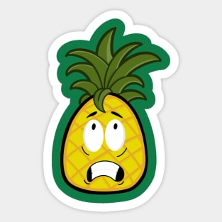 Scared pineapple Sticker